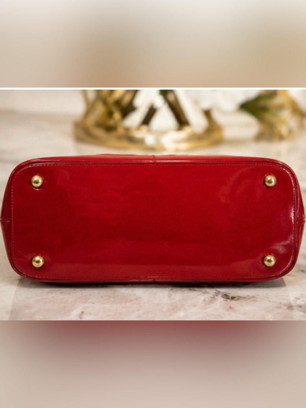 Gucci Horsebit Red Patent Leather Satchel Tote - China Exclusive Gold Hardware - Picture 5 of 7